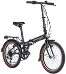 Велосипед NOVATRACK 20" складной, TG 20, 6 ск., черный (2020)