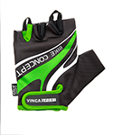 Перчатки велосипедные мужские, гелевые вставки, черные с зеленым.