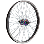 Колесо 20" заднее для BMX, двойной алюм. обод 48 отв, втулка SF-B17R алюм. , гайка 14мм ось, пром подшипник