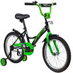 Детский велосипед Novatrack Strike 18 (2020) черный/зеленый