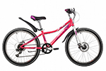 Велосипед NOVATRACK ALICE Disc 24" (2021), рама 10", розовый