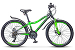 Подростковый велосипед STELS Navigator-410 MD 24" V010 Чёрный/зелёный 12"