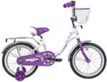 Детский велосипед Novatrack Butterfly 16 (2020) белый/фиолетовый