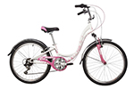 Велосипед NOVATRACK BUTTERFLY 24" (2022), рама 11", белый-розовый